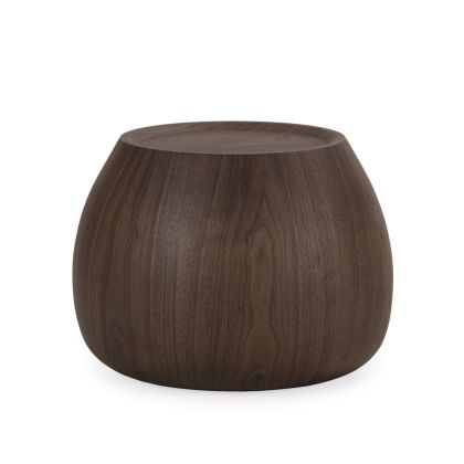 Mesa auxiliar en chapa de nogal y dm nogal 55 cm