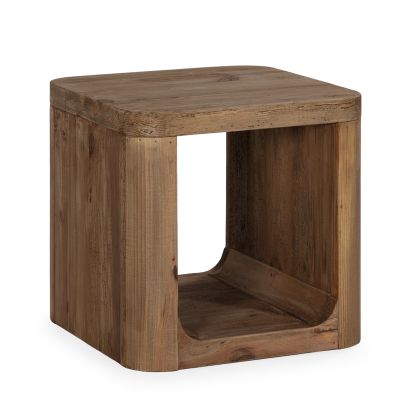 Mesa auxiliar en madera de pino recuperado natural envejecido 60 cm