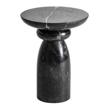 Mesa auxiliar en mármol negro. Mesa auxiliar en mármol negro.