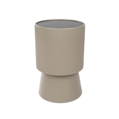 Mesa Auxiliar Brian Hierro Beige Cristal Ahumado, 33 cm