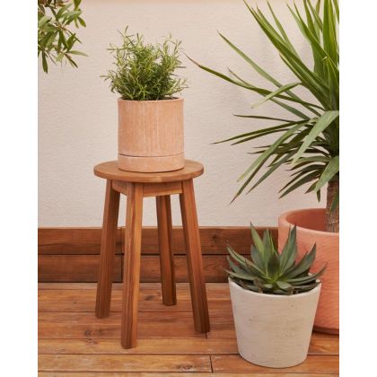 Mesa auxiliar de exterior en madera de acacia natural 31 cm