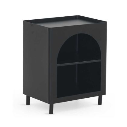 Mesa Auxiliar/Mesita Noche Metal Negro Mate, 40'5 Cm