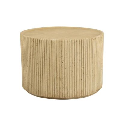 Mesa Auxiliar Redonda Fibra De Vidrio Marrón, 67 Cm