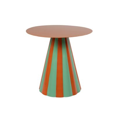 Mesa Auxiliar Redonda Rojo Verde Naranja, 46 Cm