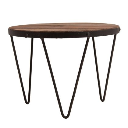 Mesa Centro Redonda Industrial Natural, 60 Cm