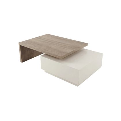 Mesa Centro Adaptable Con Cajón Fresno Lavado, 100 Cm