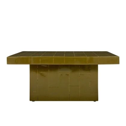 Mesa Centro Brick Verde Madera, 100 cm