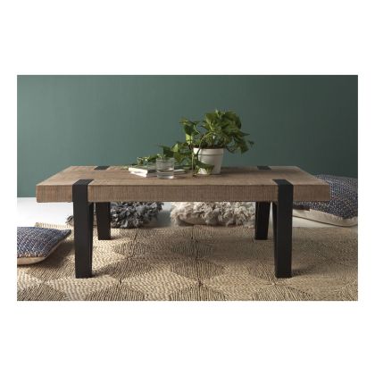 Mesa Centro Industrial Madera Metal 121 Cm