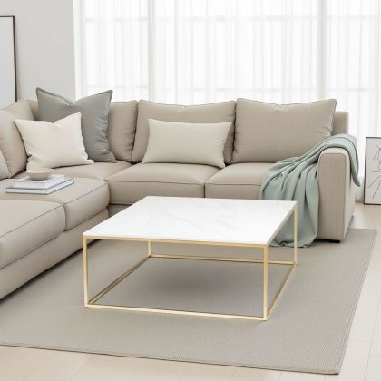 Mesa Centro Mármol Metal 80*80*45 Cm