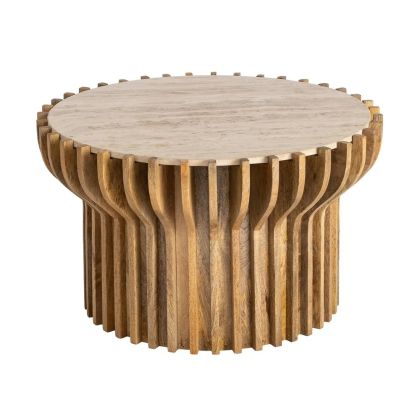 Mesa Centro Mármol Madera Mármol, 78'50 X 78'50 X 47 Cm