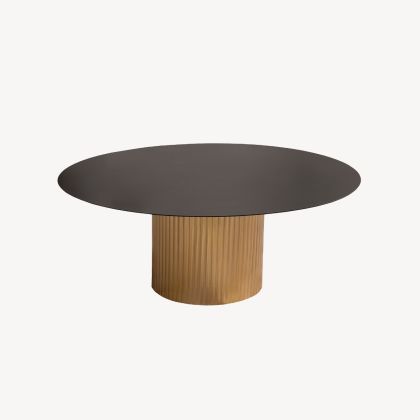 Mesa Centro Metal Negro Dorado, Ø 80 Cm