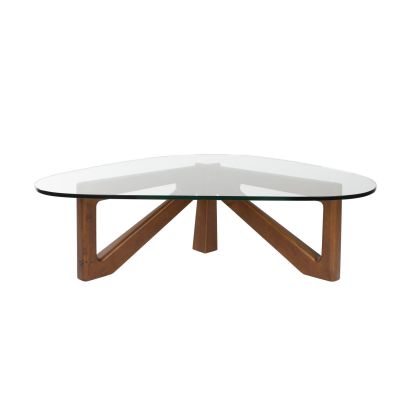Mesa Centro NORWIN Madera Marrón Cristal, 126 cm