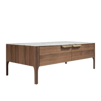 Mesa Centro Rectangular Mármol Nogal, 120 Cm