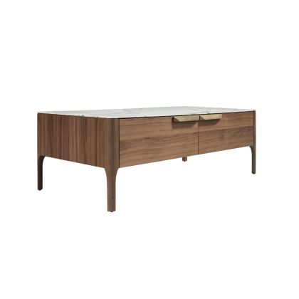 Mesa Centro Rectangular Mármol Nogal, 120 Cm