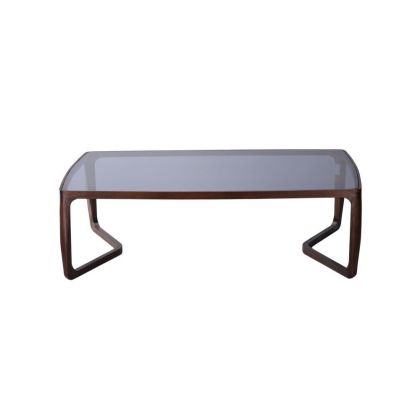 Mesa Centro Rectangular Vidrio Templado Madera Fresno, 120 Cm