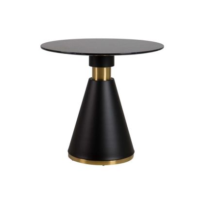 Mesa Centro Redonda Mármol Acero Metal Oro, 80 Cm