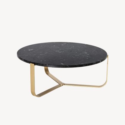 Mesa Centro Redonda Mármol Metal, Ø80 Cm