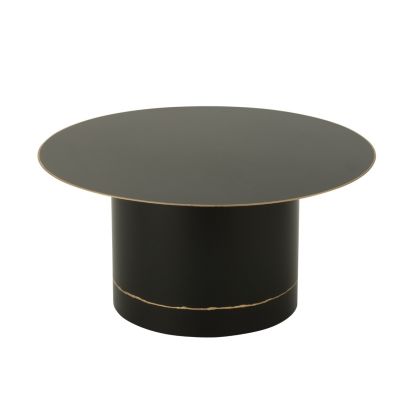 Mesa Centro Redonda Metal Negro/Dorado, Ø80 Cm