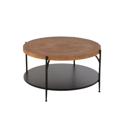 Mesa Centro Redonda Natural Hierro Negro, Ø80 Cm