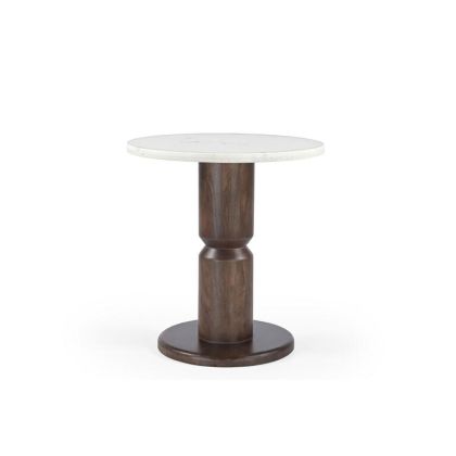 Mesa Centro Travertino Beige Madera Marrón, 73 Cm