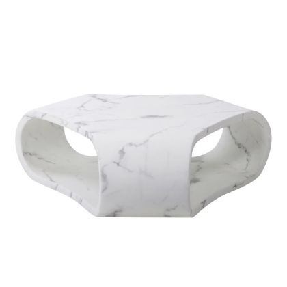 Mesa Centro Triangular Mármol Blanco, 104 Cm