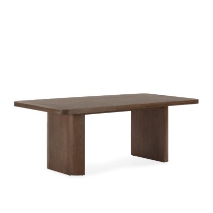 Mesa de comedor en madera de roble marrón 213 cm