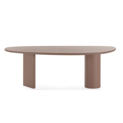 Mesa de comedor en polvo de piedra y resina moca.