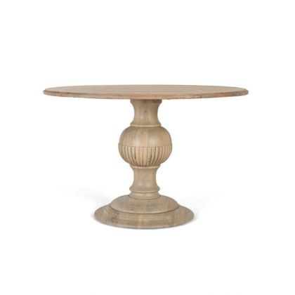 Mesa Comedor Ciren Madera Natural Tallada, 120 Cm