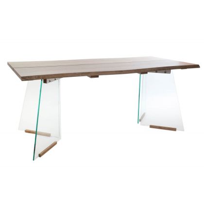 Mesa De Estilo Contemporáneo Marrón / Cristal, Helge 180 Cm