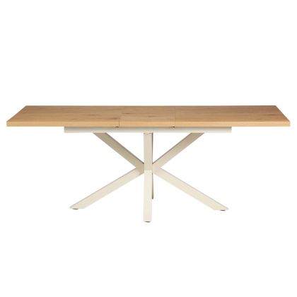 Mesa de comedor extensible de metal blanco