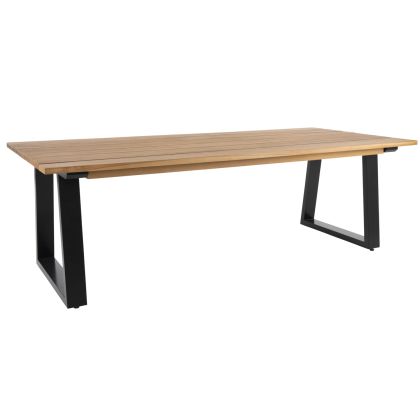 Mesa Comedor Jardín Laurion Madera Natural Negro, 230 cm