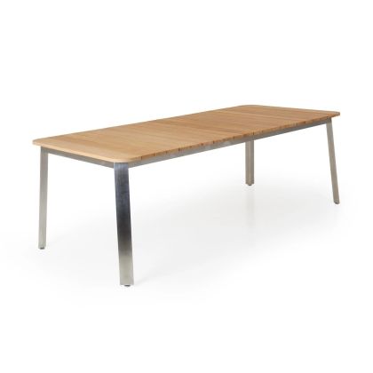 Mesa Comedor Exterior Lefkos Teca Acero, 213 cm