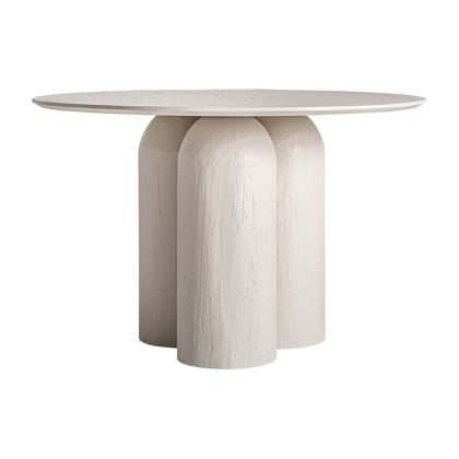 Mesa Comedor Madera de Mango Blanco Roto, 120 Cm