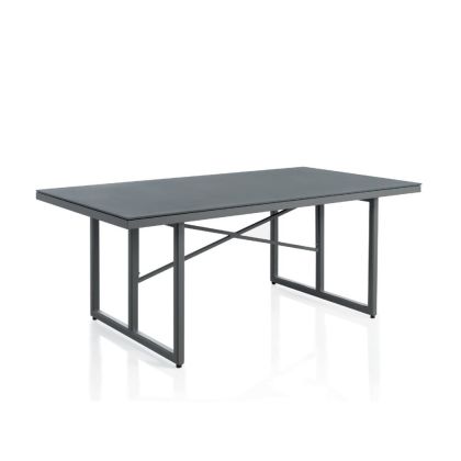 Mesa Comedor Jardín Aluminio Gris Cristal, 180 Cm