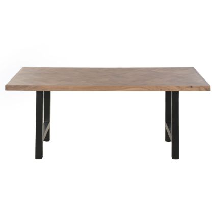 Mesa Comedor Madera Acacia Metal, 180X90X76 Cm