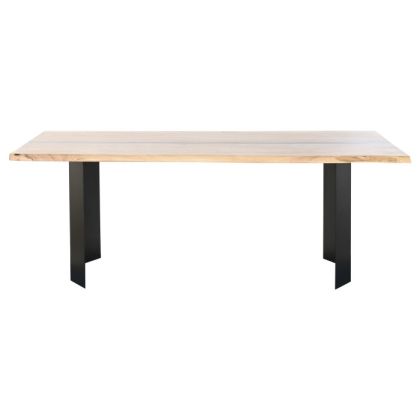 Mesa Comedor Madera Acacia Metal, 200X100X76 Cm