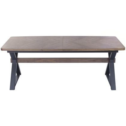 Mesa Comedor Extensible Marrón Metal Negro, 200X100X75 Cm