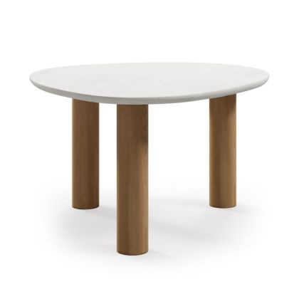 Mesa Comedor Microcemento Madera Roble, 130 Cm