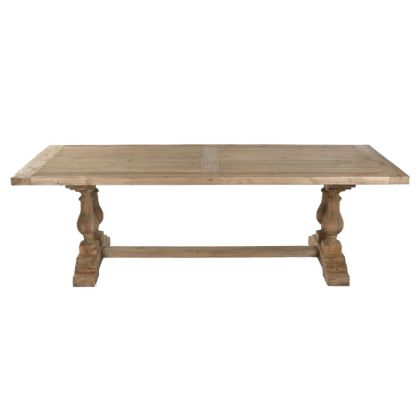 Mesa de comedor en madera de abeto reciclada natural.