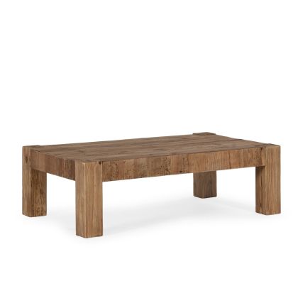 Mesa de Centro 117x71x36 Madera de Pino Recuperado -- Natural Envejecido