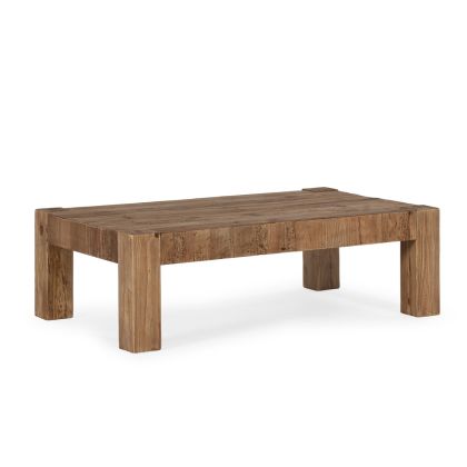 Mesa de Centro 117x71x36 Madera de Pino Recuperado -- Natural Envejecido