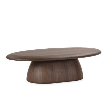 Mesa de centro en chapa de nogal y dm nogal 130 cm