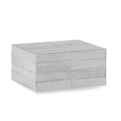Mesa de centro en cerámica blanco 48 cm