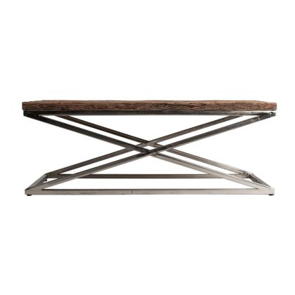 Mesa Centro Industrial Natural / Plata Acero, 120 cm