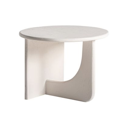 Mesa Centro Inha Madera Mango Blanco Roto, 60 Cm