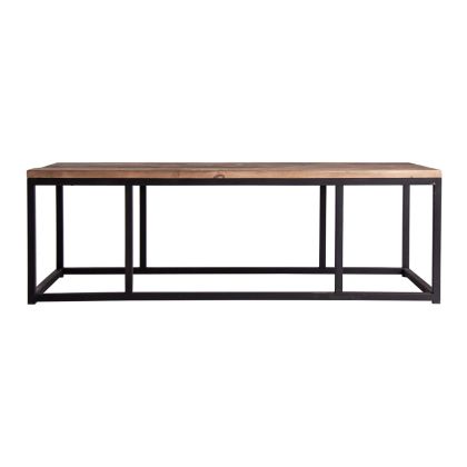 Mesa Centro Industrial Hierro Madera Natural 140 Cm