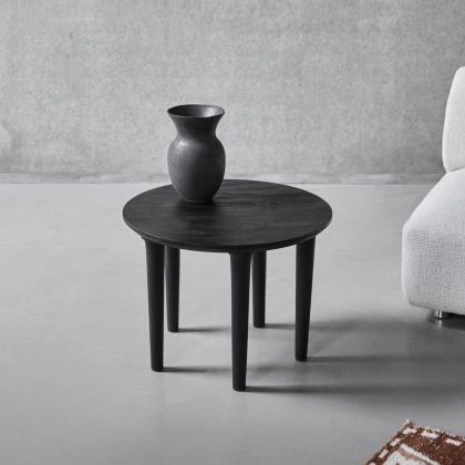 Mesa de centro en madera de mango negro 60 cm