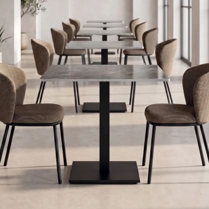 Mesa Gris Piedra Sinterizada Hierro, 80 X 80 X 75 Cm