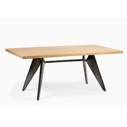 Mesa De Comedor Industrial Madera Natural