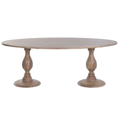 Mesa Ovalada Comedor Madera Acacia, 200X100X77 Cm